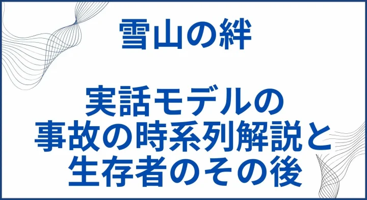 【雪山の絆】実話モデルの事故の時系列解説と生存者のその後 サムネ
